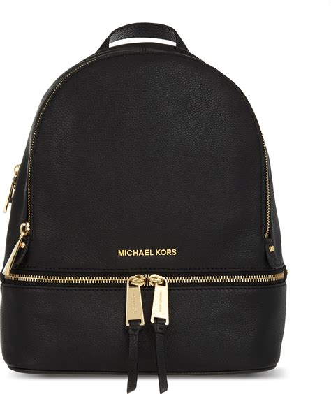 michael kors rhea small leather backpack black|Michael Kors Backpack women's.